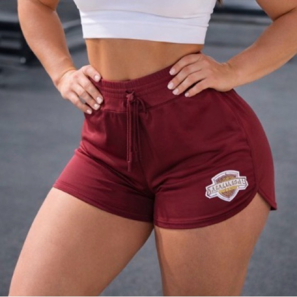 Women's Alphalete Varsity Burgundy Shorts XXL